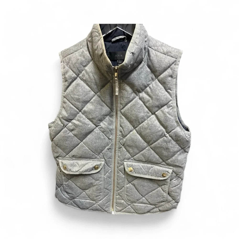 J. Crew Quilted Women’s Gray Vest